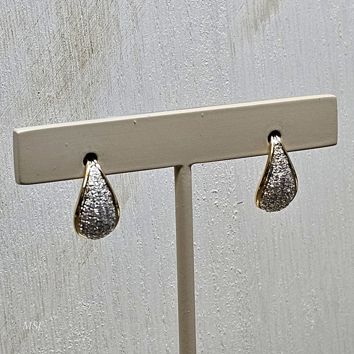 14k Yellow Gold .50ctw Pave' Earrings