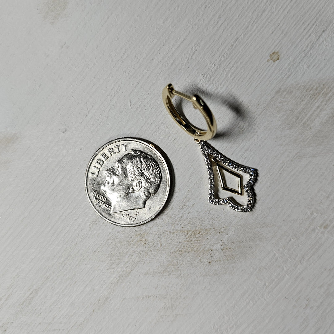 14k Two Tone .17ctw Dangle Earrings