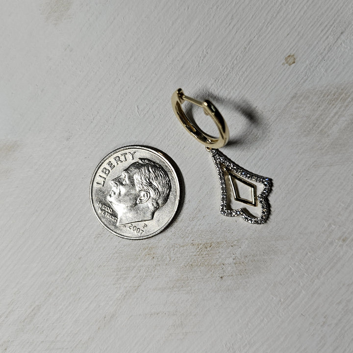 14k Two Tone .17ctw Dangle Earrings