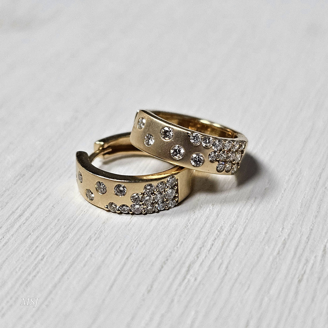 14k Yellow Gold .44ctw Huggie Hoop Earrings