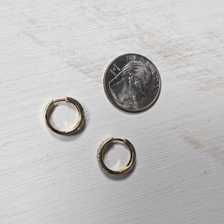 14k Yellow Gold .44ctw Huggie Hoop Earrings