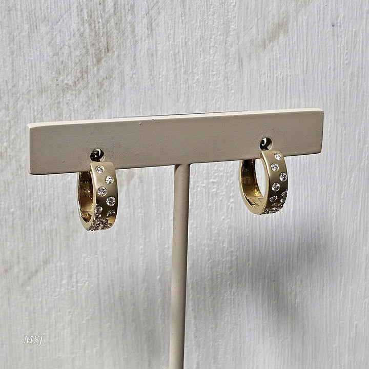 14k Yellow Gold .44ctw Huggie Hoop Earrings