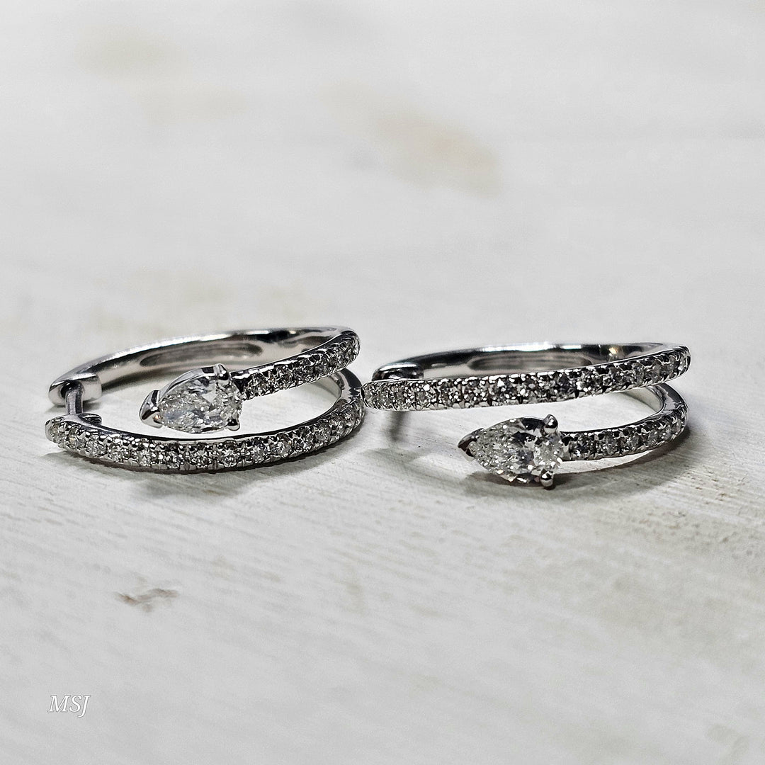 14k White Gold .71ctw Staff Favorite Hoop Earrings