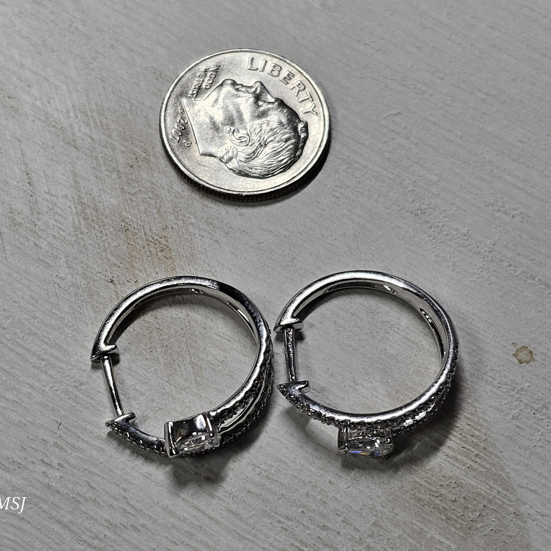 14k White Gold .71ctw Staff Favorite Hoop Earrings