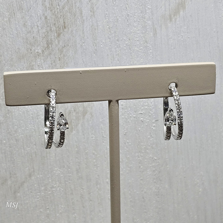 14k White Gold .71ctw Staff Favorite Hoop Earrings