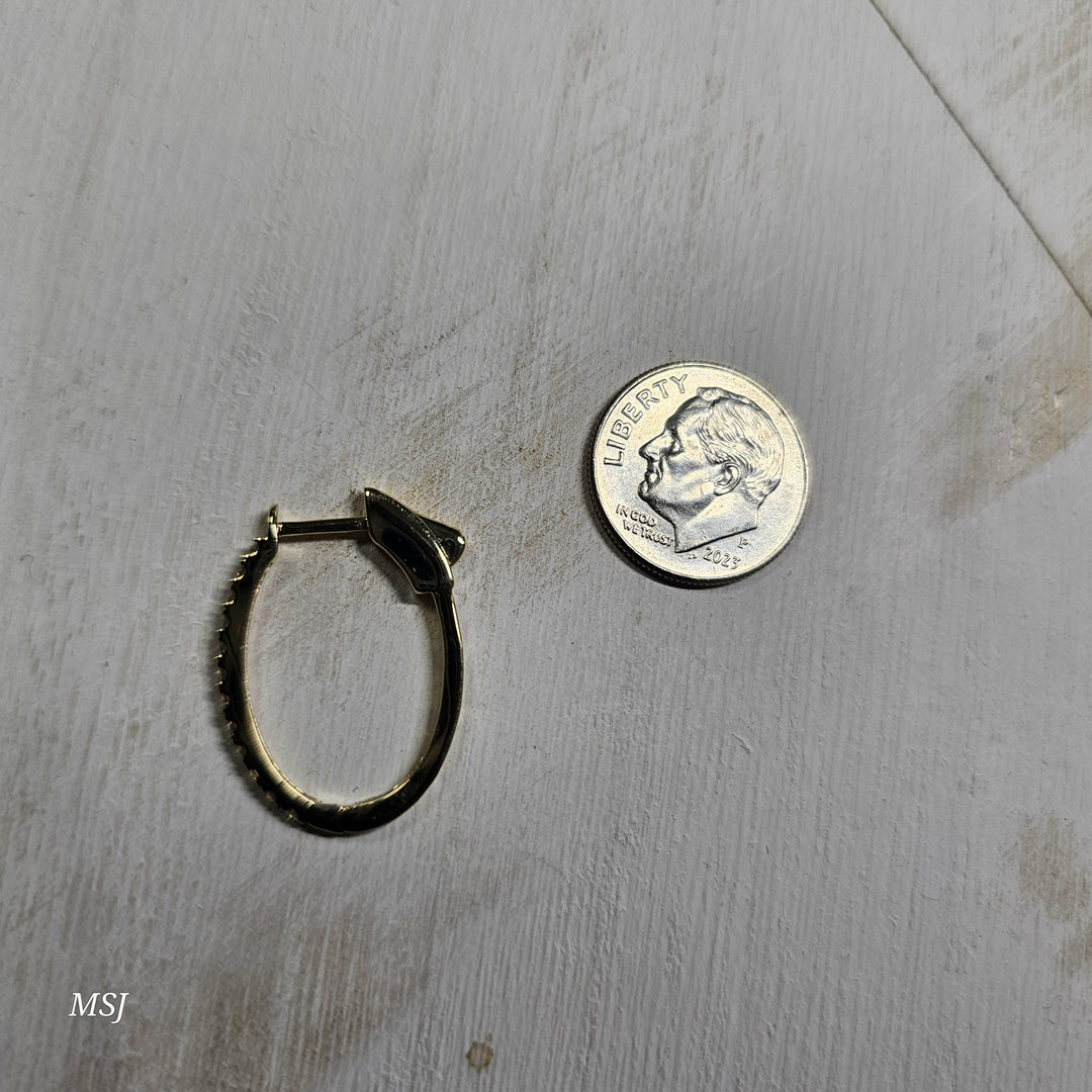 14k Yellow Gold .50ctw Diamond Hoop Earrings