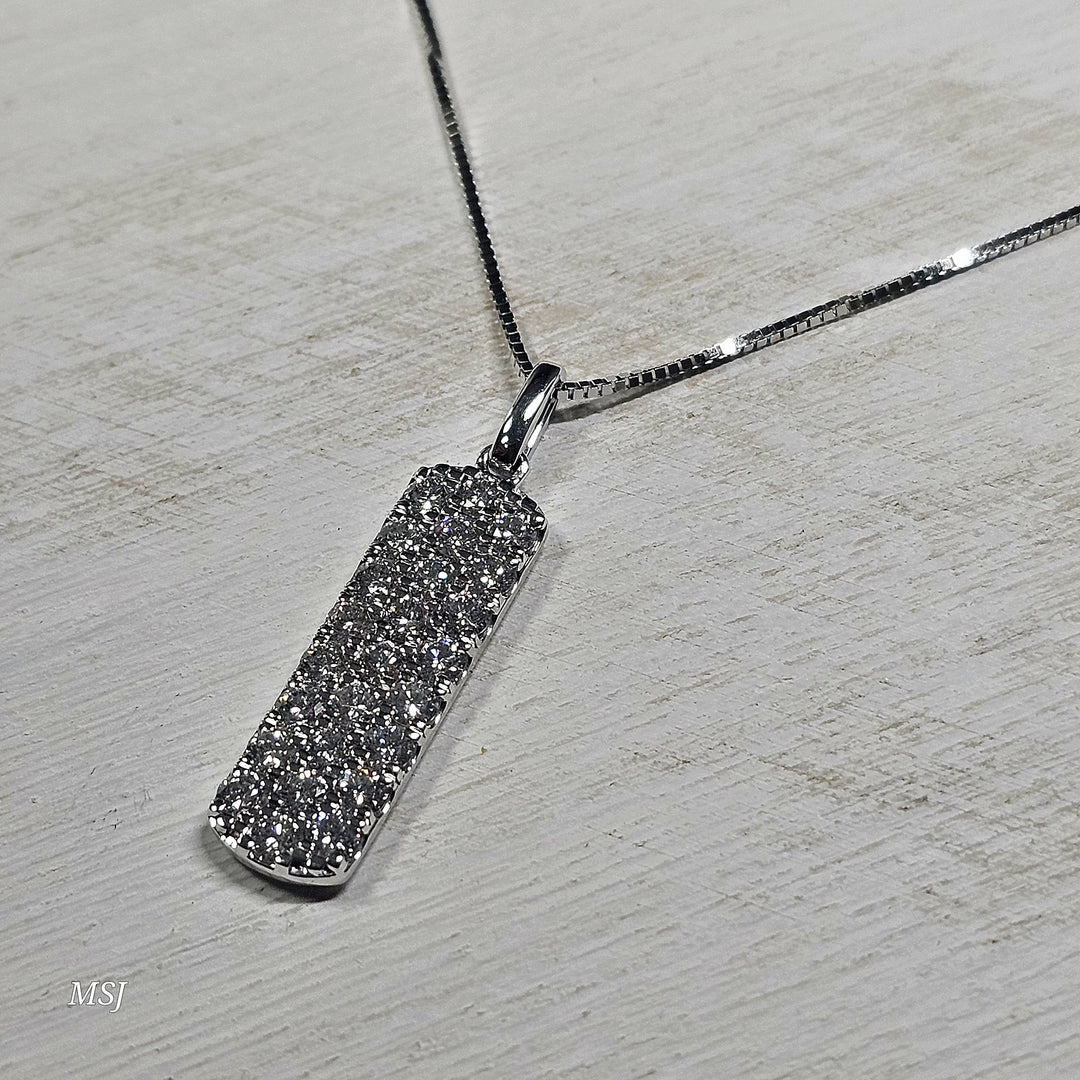 14k White Gold 2.00ct 25 Stone Diamond Fashion Pendant