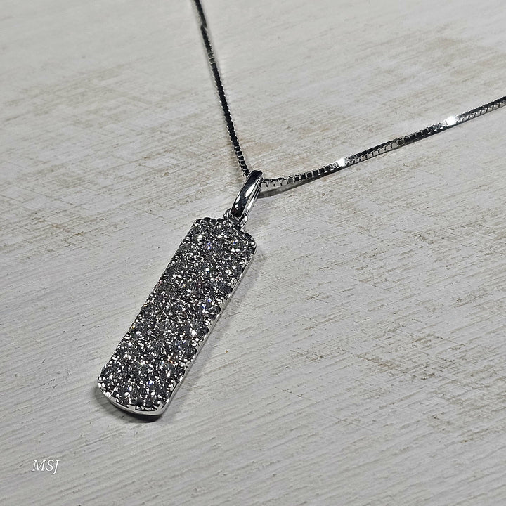 14k White Gold 2.00ct 25 Stone Diamond Fashion Pendant