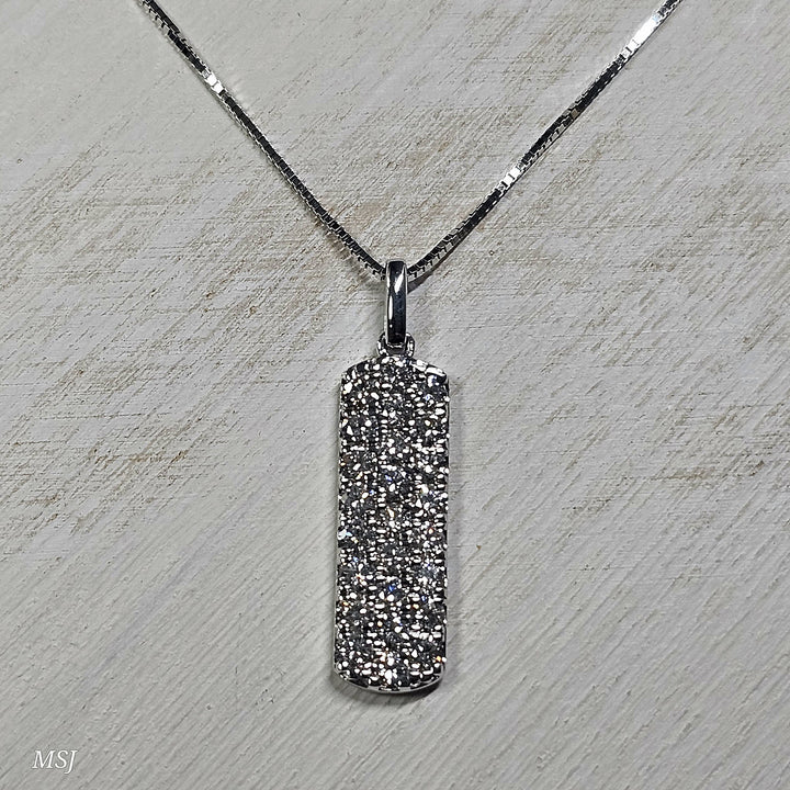 14k White Gold 2.00ct 25 Stone Diamond Fashion Pendant