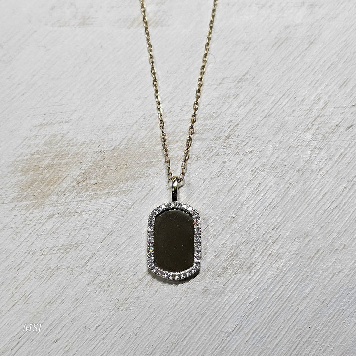 14k Yellow Gold Petite Engravable Dog Tag