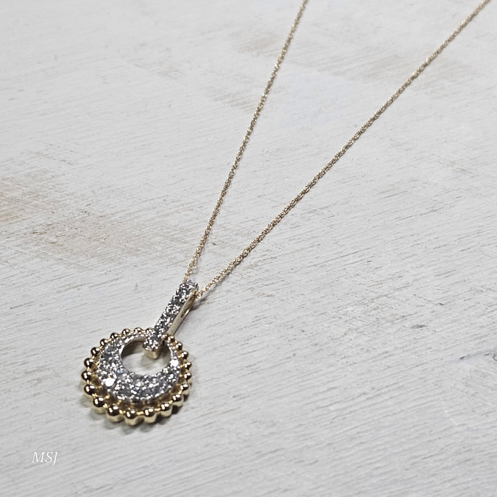 10k Yellow Gold .50ctw Diamond Circle Pendant