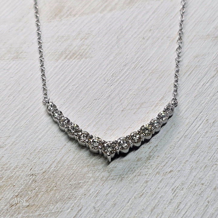 14k White Gold 1ctw Diamond Pendant