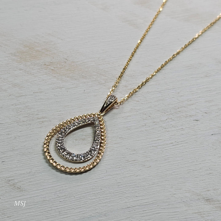 14k Yellow Gold .50ctw Pear Shape Diamond Pendant