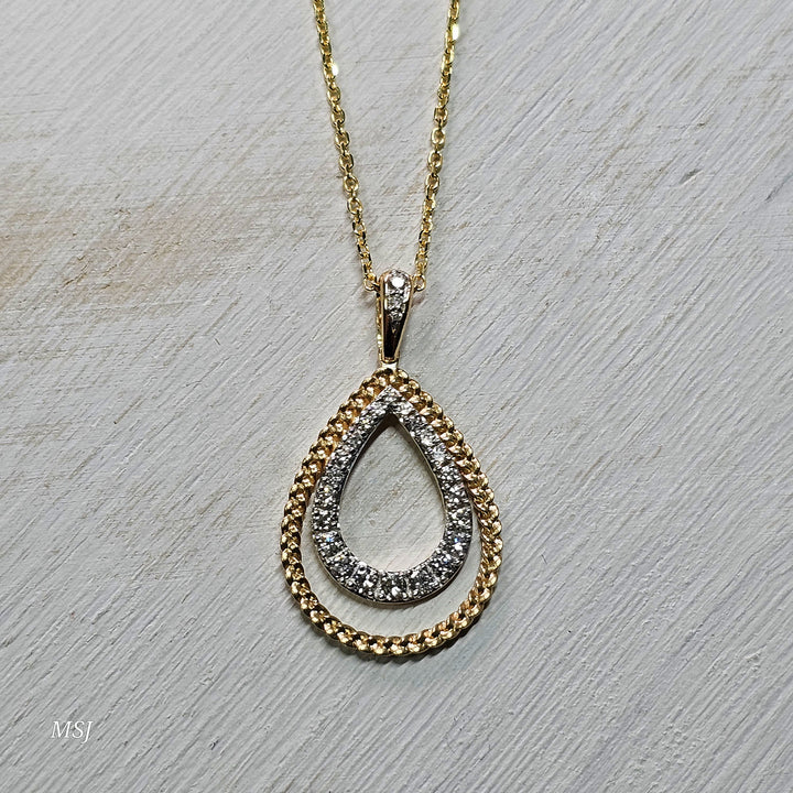 14k Yellow Gold .50ctw Pear Shape Diamond Pendant