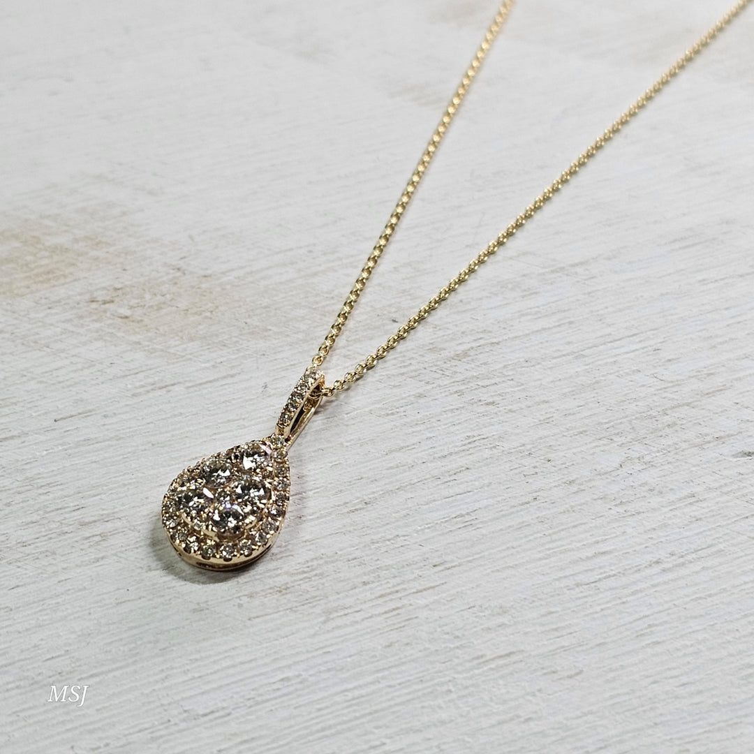 10k Yellow Gold .65ctw Pear Shaped Diamond Pendant