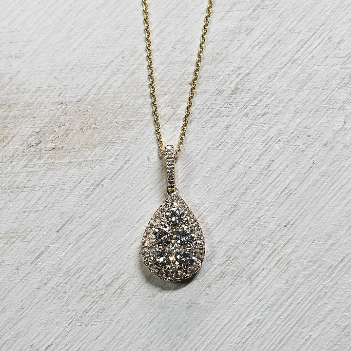 10k Yellow Gold .65ctw Pear Shaped Diamond Pendant
