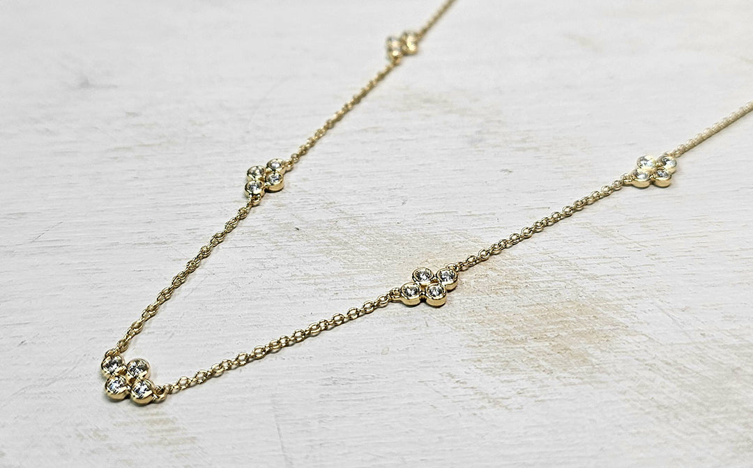 14kt Yellow Gold .29ctw 5 Station Diamond Necklace