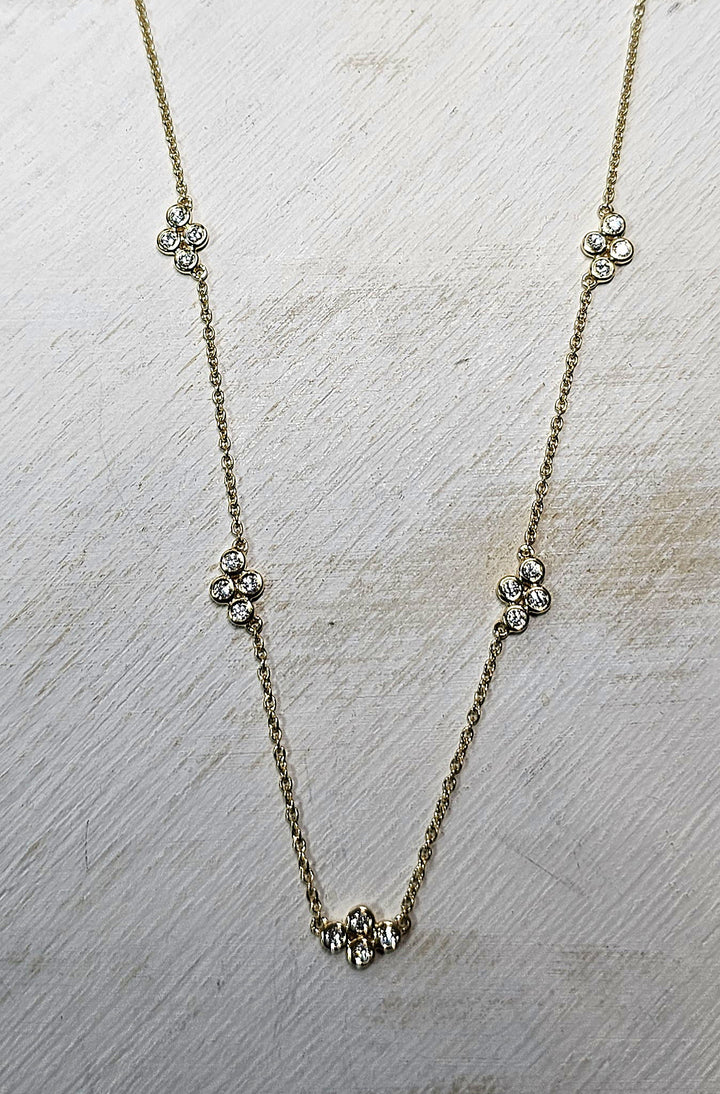 14kt Yellow Gold .29ctw 5 Station Diamond Necklace