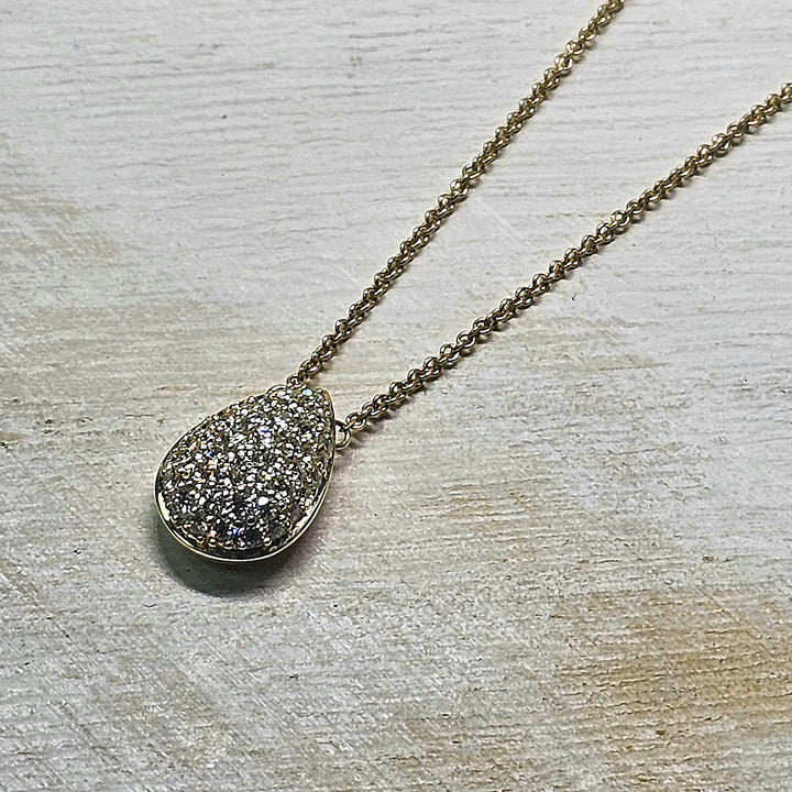 10k Yellow Gold .50ctw Diamond Cluster Pear Shape Pendant