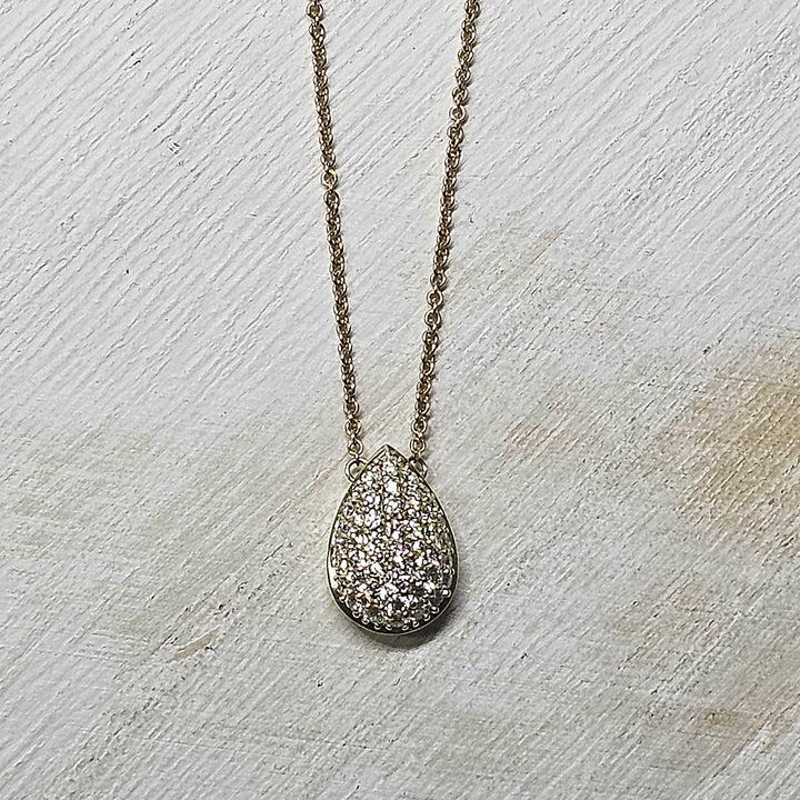 10k Yellow Gold .50ctw Diamond Cluster Pear Shape Pendant