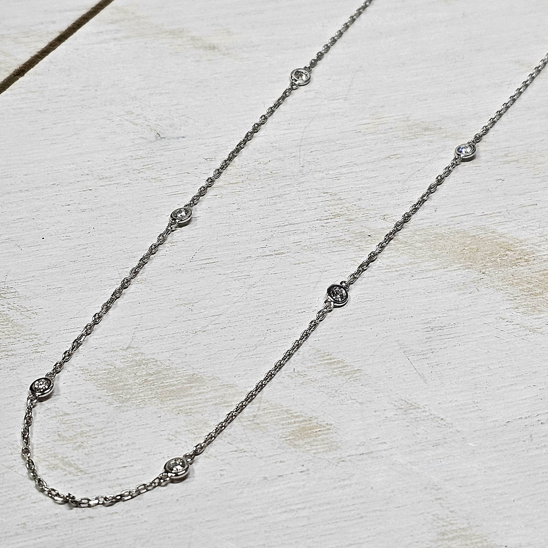14k White Gold Diamonds by the Yard Necklace .50ctw