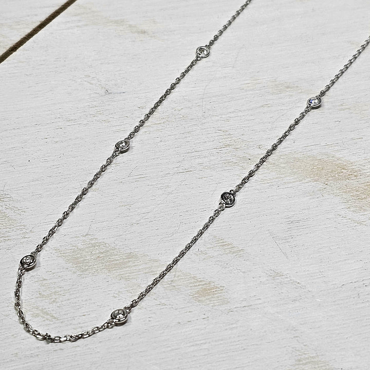 14k White Gold Diamonds by the Yard Necklace .50ctw