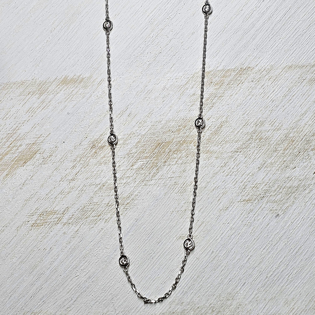14k White Gold Diamonds by the Yard Necklace .50ctw