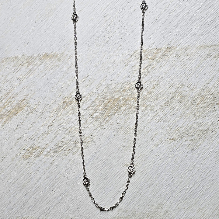 14k White Gold Diamonds by the Yard Necklace .50ctw