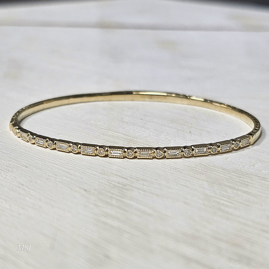 14k Yellow Gold .38ctw Flex Bangle Bracelet