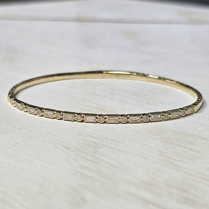 14k Yellow Gold .38ctw Flex Bangle Bracelet