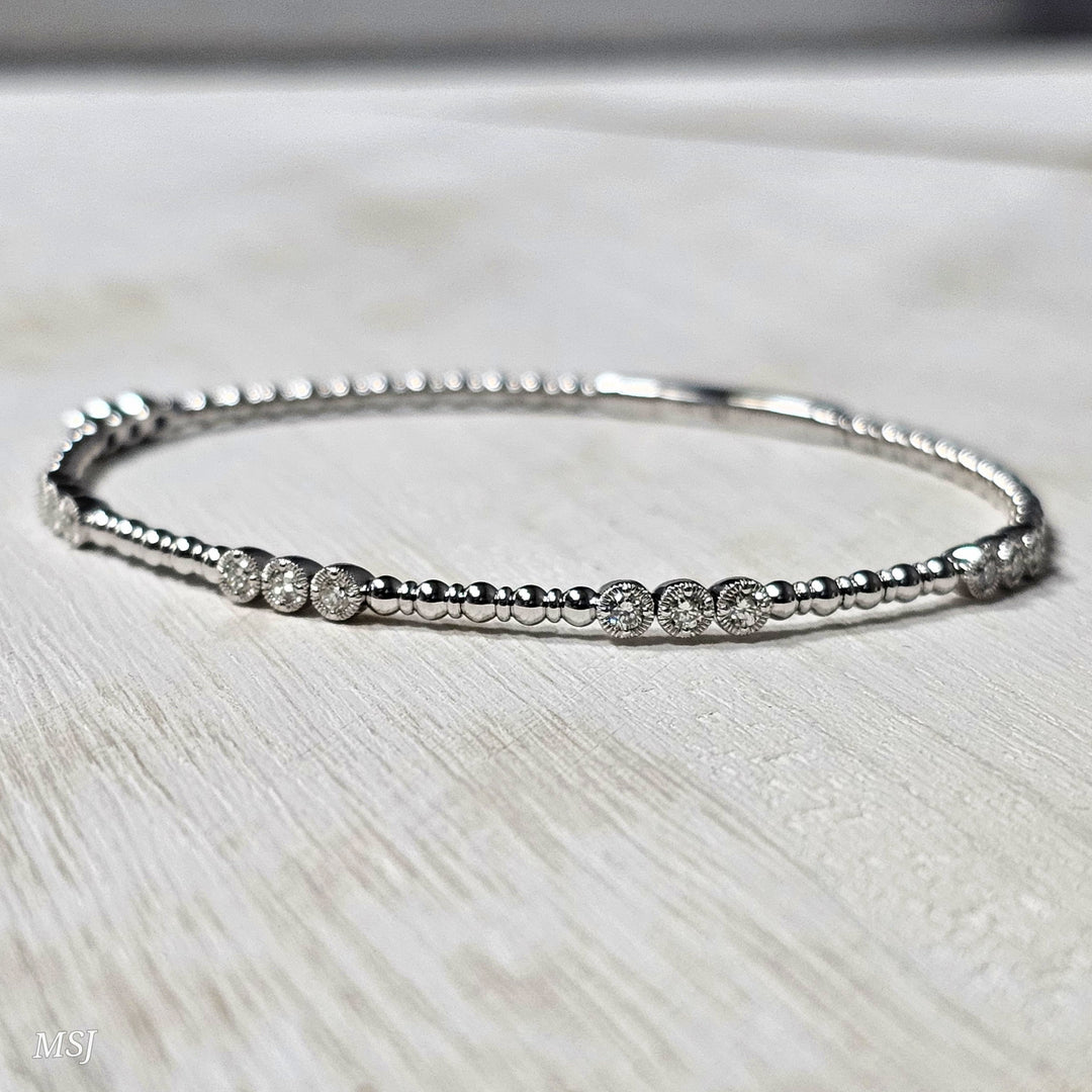 14k White Gold .50ctw Past Present and Future Bracelet