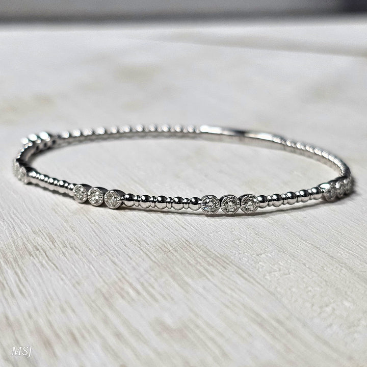 14k White Gold .50ctw Past Present and Future Bracelet