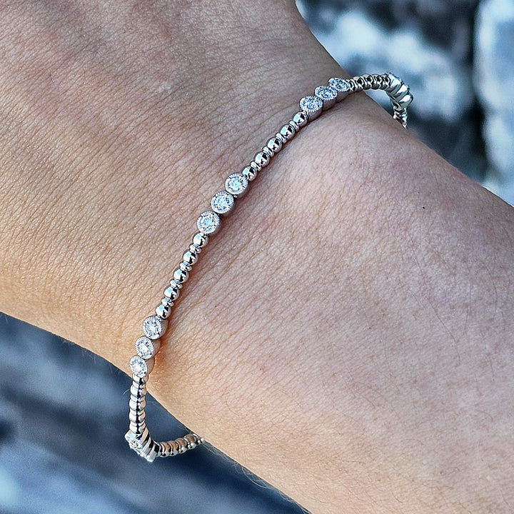 14k White Gold .50ctw Past Present and Future Bracelet