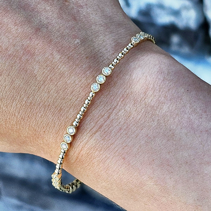 14k Yellow Gold .50ctw Past Present and Future Bracelet