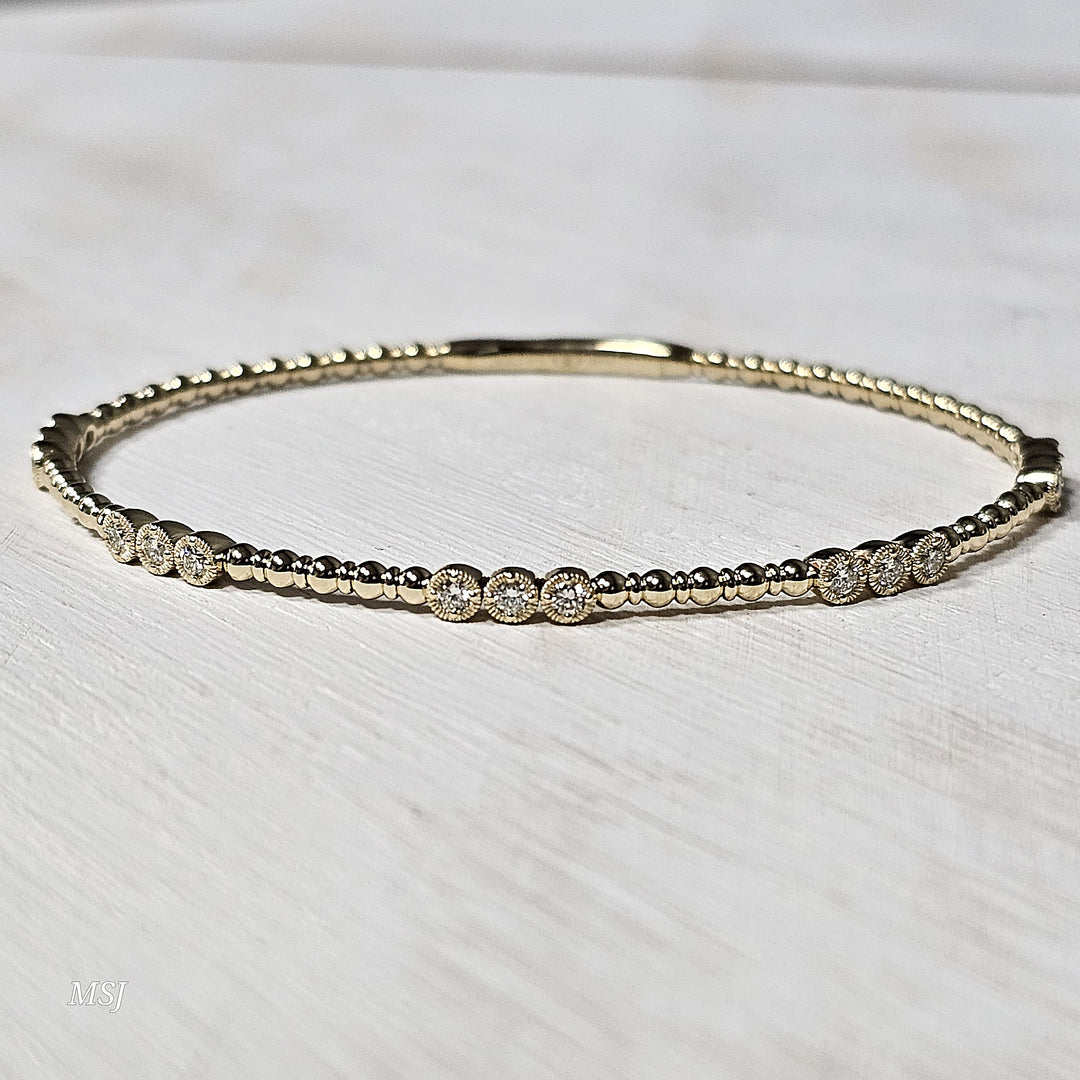 14k Yellow Gold .50ctw Past Present and Future Bracelet