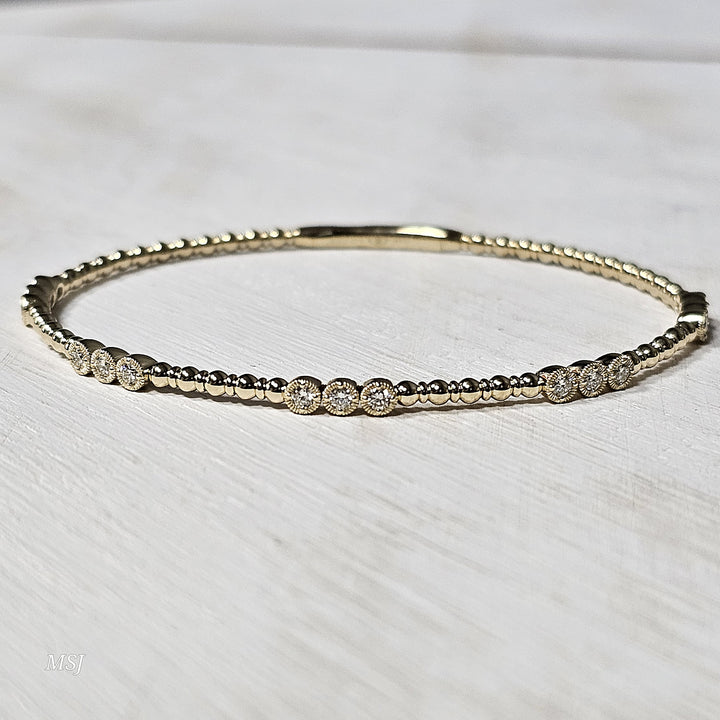 14k Yellow Gold .50ctw Past Present and Future Bracelet