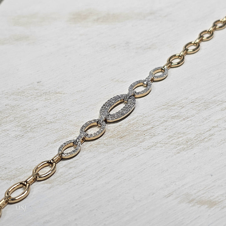 14k Yellow Gold .75ctw Oval Link Bracelet