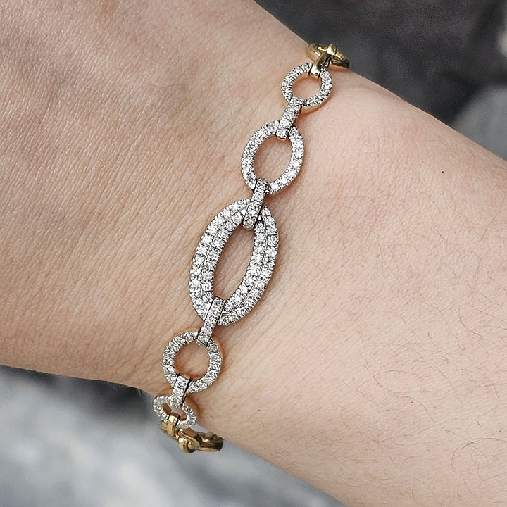 14k Yellow Gold .75ctw Oval Link Bracelet