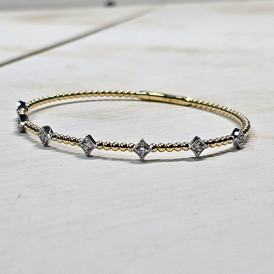 14k Yellow Gold .35ct Diamond Bangle