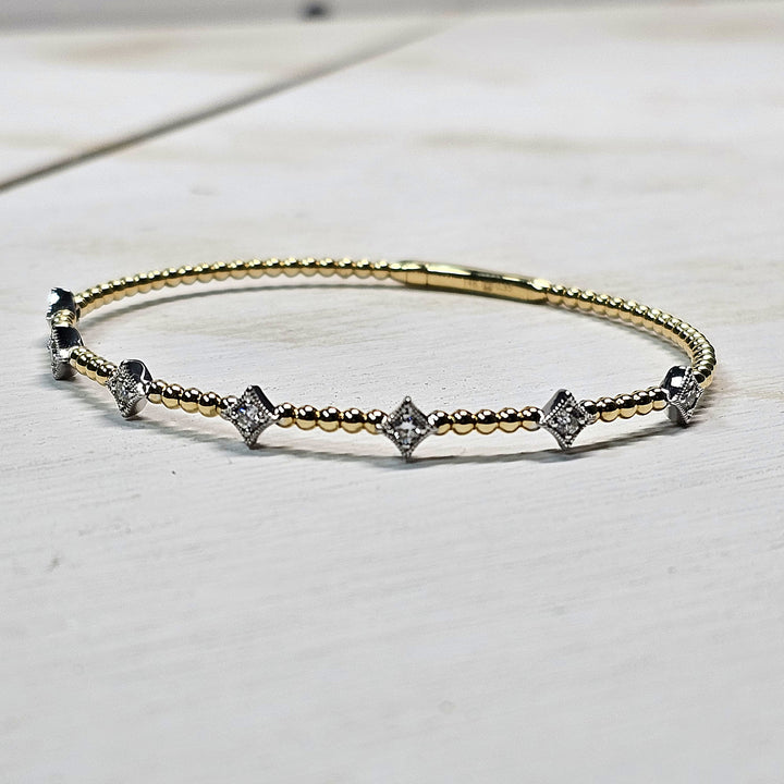 14k Yellow Gold .35ct Diamond Bangle