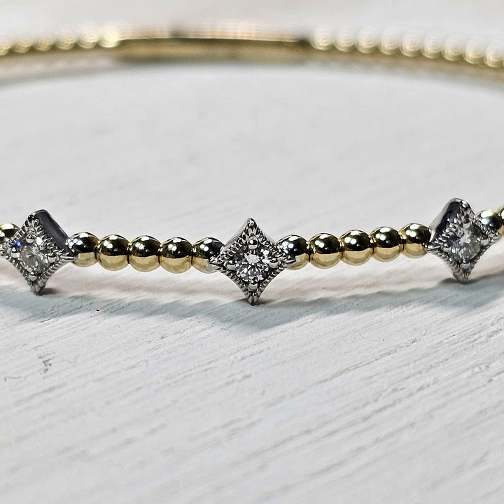 14k Yellow Gold .35ct Diamond Bangle