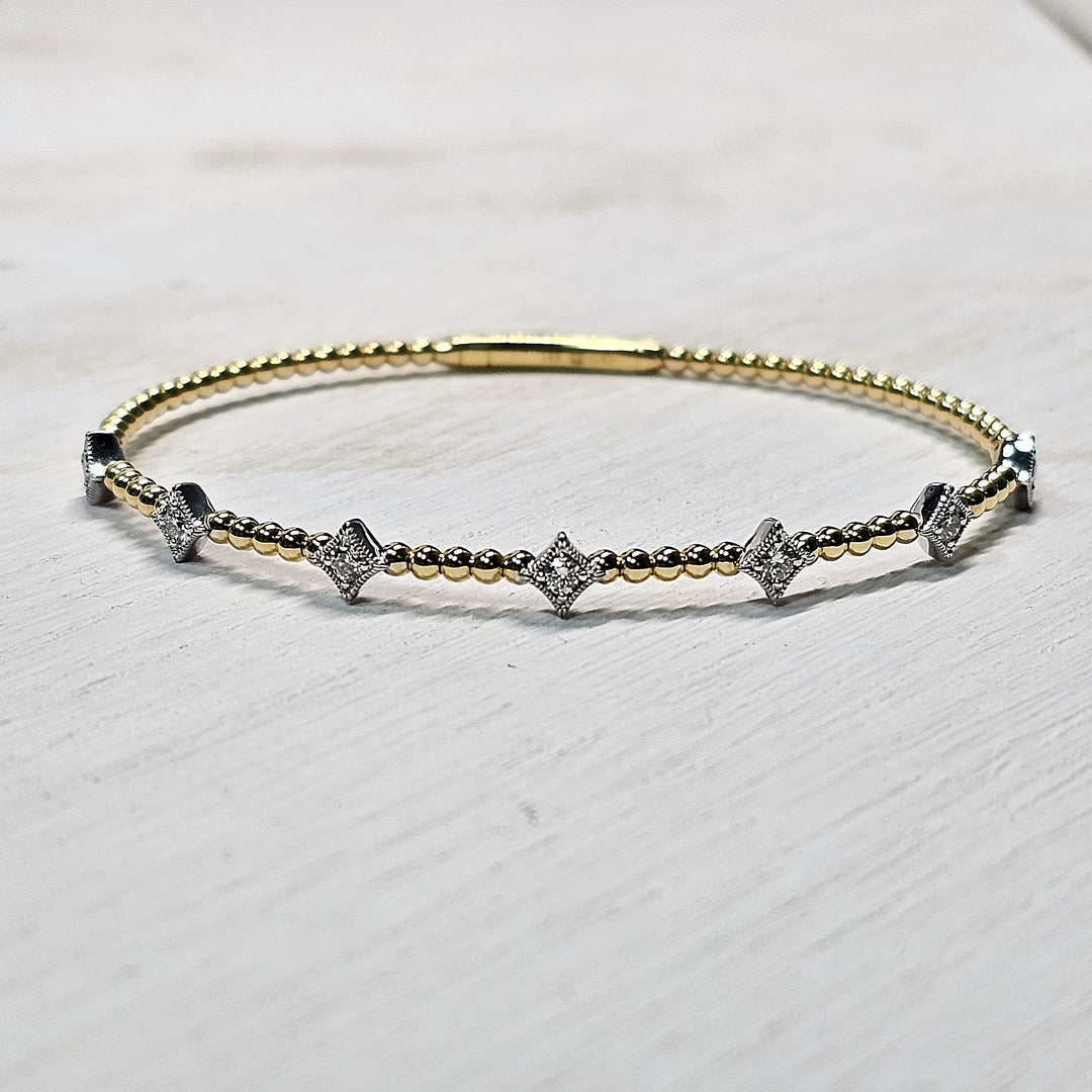 14k Yellow Gold .35ct Diamond Bangle