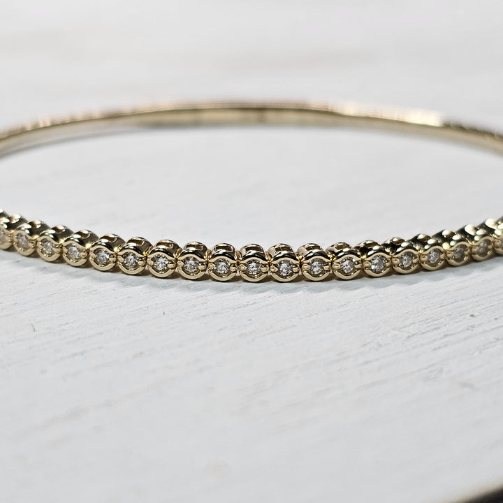 14k Yellow Gold .47ctw Diamond Flex Bangle