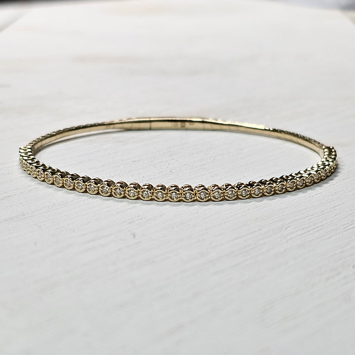 14k Yellow Gold .47ctw Diamond Flex Bangle