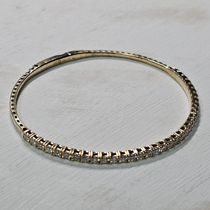 14k Yellow Gold 1.95ctw Diamond Flex Bangle