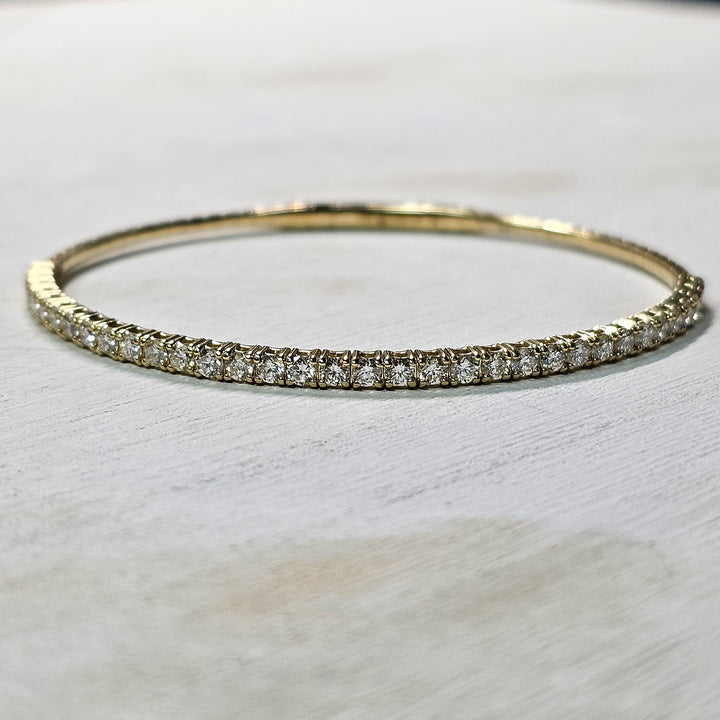 14k Yellow Gold 1.95ctw Diamond Flex Bangle