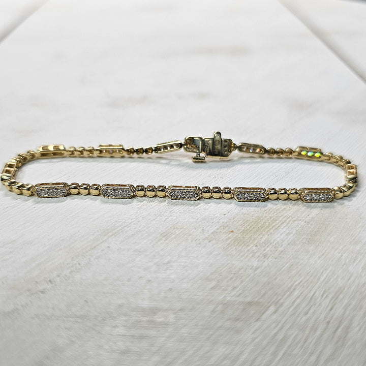 14k Yellow Gold .50ctw DIamond Tennis Bracelet