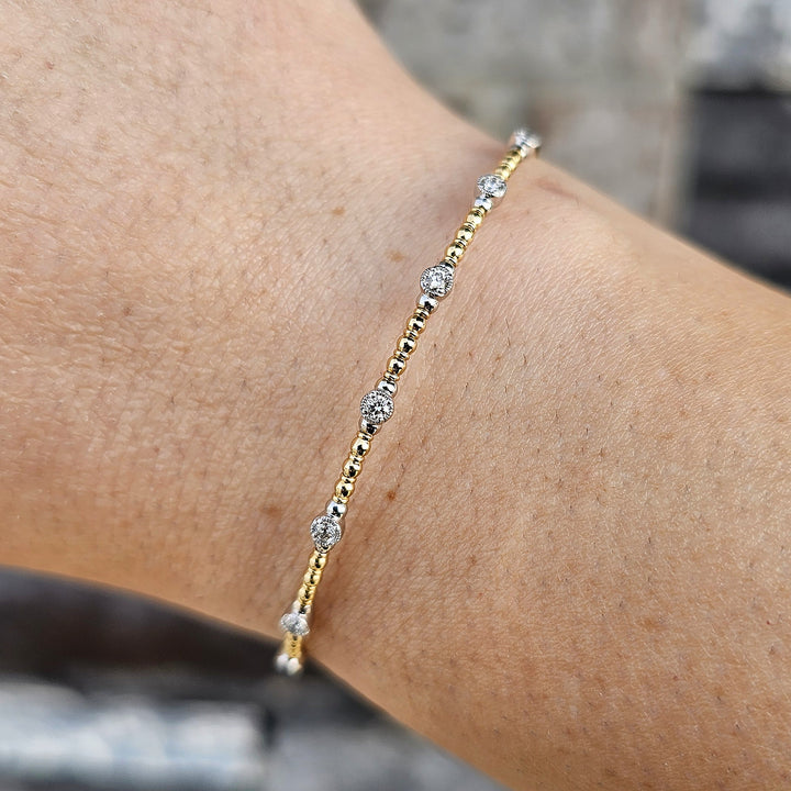 14k Yellow Gold .56ctw Diamond Tennis Bracelet