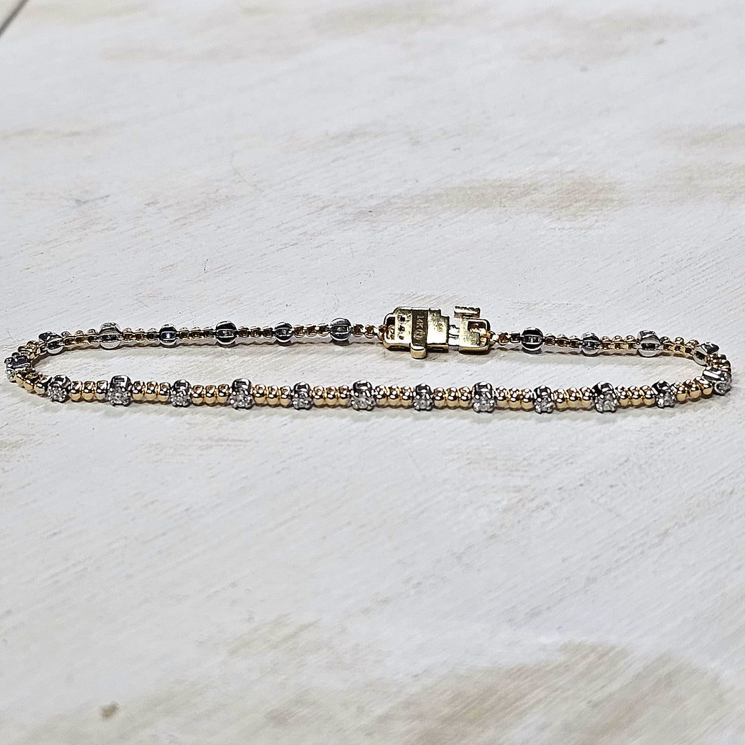 14k Yellow Gold .56ctw Diamond Tennis Bracelet