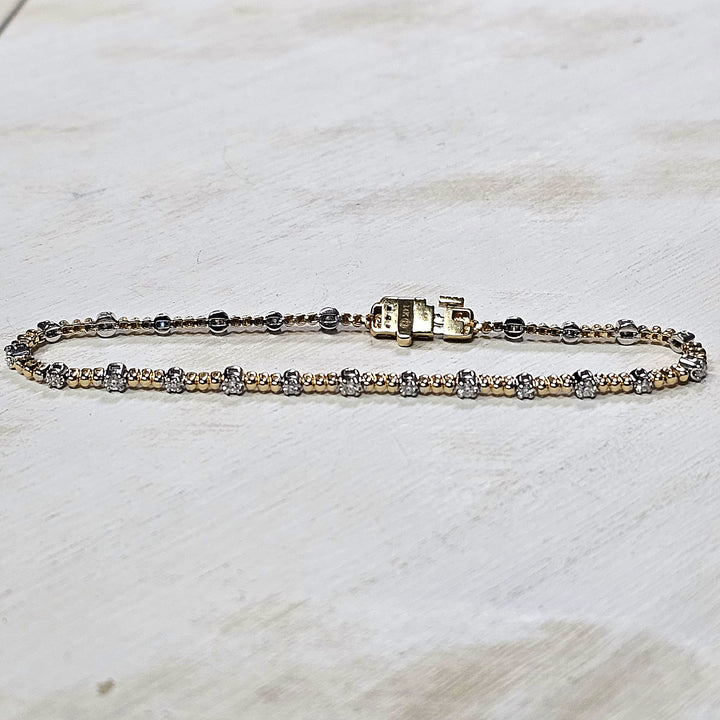 14k Yellow Gold .56ctw Diamond Tennis Bracelet